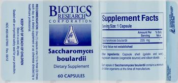 Biotics Research Corporation Saccharomyces Boulardii - supplement