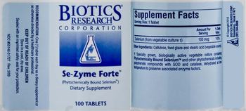 Biotics Research Corporation Se-Zyme Forte - supplement