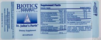 Biotics Research Corporation St. John's Forte - supplement