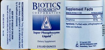 Biotics Research Corporation Super Phosphozyme Liquid - supplement