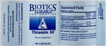 Biotics Research Corporation Thiamin 50 - supplement