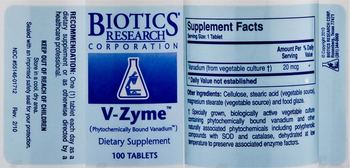 Biotics Research Corporation V-Zyme (Phytochemically Bound Vanadium) - supplement