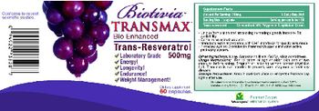 Biotivia Transmax Bio Enhanced Trans-Resveratrol 500 mg - supplement