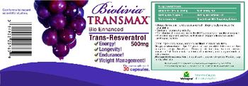 Biotivia Transmax Bio Enhanced Trans-Resveratrol 500 mg - supplement
