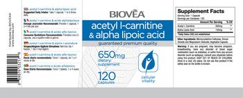 BIOVEA Acetyl L-Carnitine & Alpha Lipoic Acid 650 mg - supplement