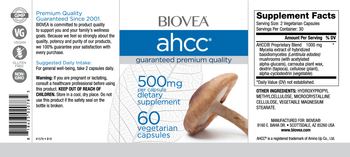 BIOVEA AHCC 500 mg - supplement