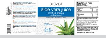 BIOVEA Aloe Vera Juice Unflavoured - supplement