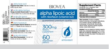 BIOVEA Alpha Lipoic Acid With Riboflavin (Vitamin B2) 300 mg - supplement