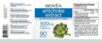 BIOVEA Artichoke Extract 500 mg - supplement