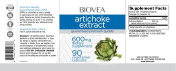 BIOVEA Artichoke Extract 600 mg - supplement