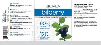 BIOVEA Bilberry 90 mg - supplement