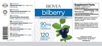 BIOVEA Bilberry 90 mg - supplement