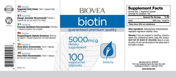 BIOVEA Biotin 5000 mcg - supplement