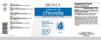 BIOVEA Broken Cell Wall Chlorella 500 mg - supplement