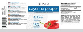 BIOVEA Cayenne Pepper 450 mg - supplement