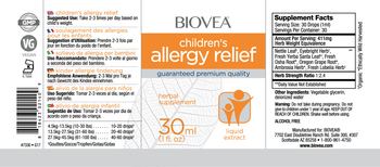 BIOVEA Children's Allergy Relief - herbal supplement