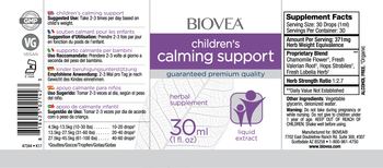 BIOVEA Children's Calming Support - herbal supplement