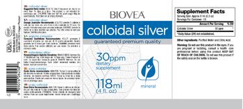BIOVEA Colloidal Silver 30 ppm - supplement