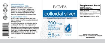 BIOVEA Colloidal Silver 300 mcg - supplement