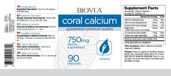 BIOVEA Coral Calcium 750 mg - supplement