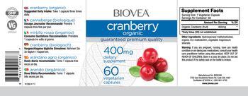 BIOVEA Cranberry Organic 400 mg - supplement