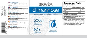 BIOVEA D-Mannose 500 mg - supplement