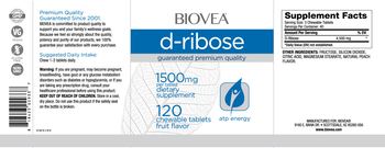 BIOVEA D-Ribose 1500 mg Fruit Flavor - supplement
