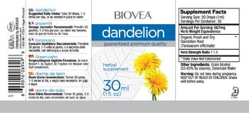 BIOVEA Dandelion - herbal supplement