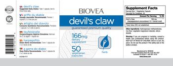 BIOVEA Devils' Claw 166 mg - supplement