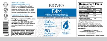 BIOVEA DIM (Diindolylmethane) 100 mg - supplement