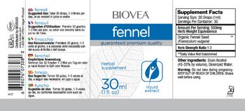BIOVEA Fennel - herbal supplement