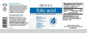 BIOVEA Folic Acid 800 mcg - supplement