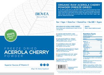 BIOVEA Freeze Dried Acerola Cherry Powder - supplement