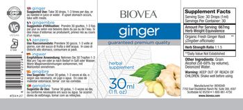 BIOVEA Ginger - herbal supplement