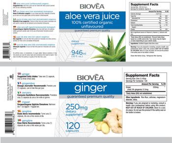 BIOVEA Ginger 250 mg - supplement