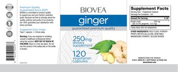 BIOVEA Ginger 250 mg - supplement
