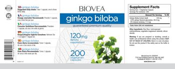 BIOVEA Ginkgo Biloba 120 mg - supplement