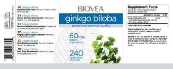 BIOVEA Ginkgo Biloba 60 mg - supplement