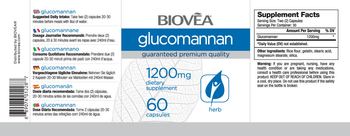 BIOVEA Glucomannan 1200 mg - supplement