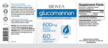 BIOVEA Glucomannan 600 mg - supplement