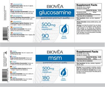 BIOVEA Glucosamine 500 mg - supplement