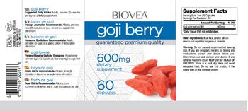 BIOVEA Goji Berry 600 mg - supplement