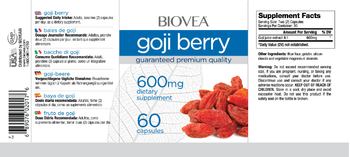 BIOVEA Goji Berry 600 mg - supplement