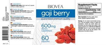 BIOVEA Goji Berry 600 mg - supplement