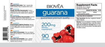 BIOVEA Guarana 200 mg - supplement
