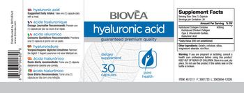 BIOVEA Hyaluronic Acid - supplement