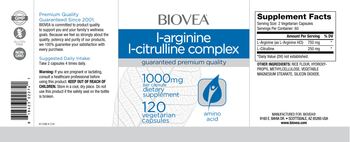 BIOVEA L-Arginine L-Citrulline Complex 1000 mg - supplement