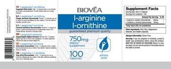 BIOVEA L-Arginine L-Ornithine 750 mg - supplement