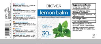 BIOVEA Lemon Balm - 