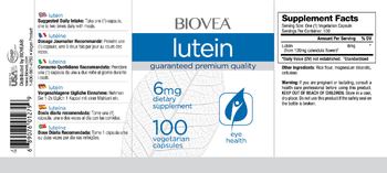 BIOVEA Lutein 6 mg - supplement